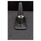 14K Gold NISSKO Oval Emerald Cluster Ring