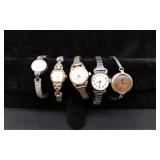 5 Various Brand Cocktail Style Wristwatches