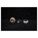 10k Oval Cocktail Ring Diamond Cluster ring & Wave