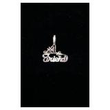 14k "Number One Friend" Necklace Pendant