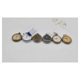 Collection Of 5 Various Pocket Watches