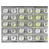 (18) 1957 Series One-Dollar Legal Tenders