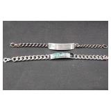 2 Engraved Sterling Silver Bracelets.