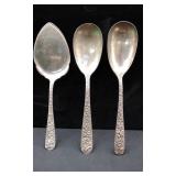 "Repousse" S.Kirk & Son Sterling Serving Spoons