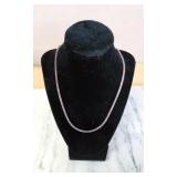 Multi Toned Rope Silver Chain Necklace.