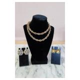 Sarah Coventry Rope Chain Necklace & Earrings