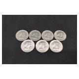7 1979-1980 Susan B. Anthony Dollar Coins