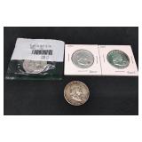 4 Franklin Silver Half Dollars