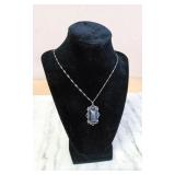 Sterling Silver & Marksite Pendant Necklace