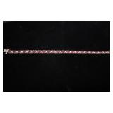 14K Oval Cut Ruby & Diamond  Tennis Bracelet