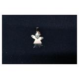1inch 14K gold Girl silhouette Pendant charm