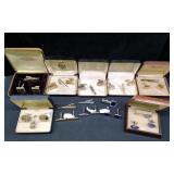Vtg Cuff Link and Tie Bar/Tie Pin Sets