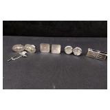 4 Silver-Toned Men's Cuff Links