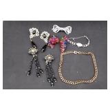 Various Earrings and hair Clips