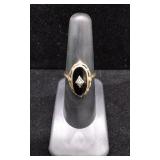 Mid-Century 10KP Onyx & Diamond Statement ring