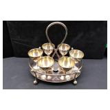 Hukin & Heath Silver Plate Egg Cruet Set