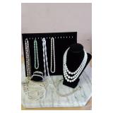 Various Pearl Necklaces & Bracelets
