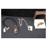 Sterling Silver Brooch & Small Pendent, & Statemen