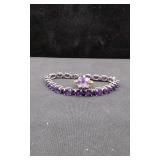 Silver and Amethyst Bracelet & Ring