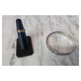 18K Gold Ring & Metal Bracelet.