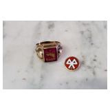 10K Gold Ring & Pin. Ring BPOE Elk.