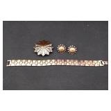 Renior Clip-On Earrings, Pendant, Bracelet