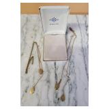 2 Lariat Style Teardrop Necklaces 12K GF