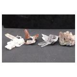 Quartz Crystal Clusters With Hematite