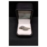 14k White Gold and Diamond Wedding Ring Set