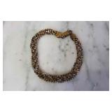 Vtg Tri-Color Gold Sterling Braded Chain Bracelet