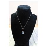 14K Aquamarine Pendant on Chain