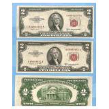 (3) 1953B Series 2-Dollar Legal Tender Notes