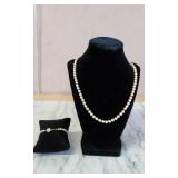 Pearl Necklace and Bracelet