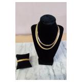 Gold Toned  Necklaces and Bracelet