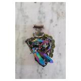 Silver Titanium Aura Quartz Pendant w/accent Stone