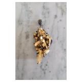 Silver & Gold Matalic Aura Quartz Pendant