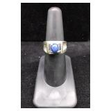 14k White Gold Blue Star Sapphire Ring