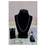 Silver Necklace, Bracelet, Ring & Earrings