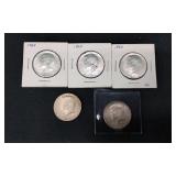 5 1964 Kennedy Half Dollars