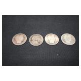 4 U.S Silver "Barber" Quarters