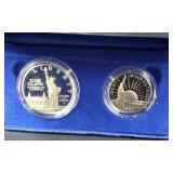 1986 US Liberty Silver Dollar & Half Dollar Proof
