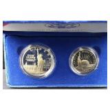 1986 US Liberty Silver Dollar & Half Dollar Proof