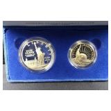 1986 Liberty Sliver Dollar & Half Dollar Proof