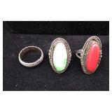3 Sterling Silver Rings