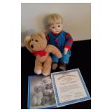Ashton Drake Porcelain Doll "Cody & Cuddle Bear."