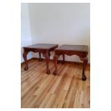 2 Wood & Glass End Tables.