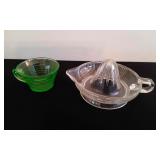 Uranium Cup & Clear Glass Juicer