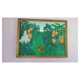 Oil Painting Copy Of Rousseall / LIons, Flowers