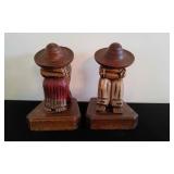 Pair of Vtg Hand-Carved Mexican Couple Figurines