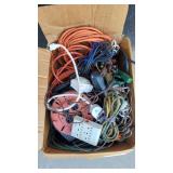 Large Box Of Extension Cords & Misc.